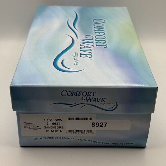 Comfort Wave Womens Claudia Sand Tan Espadrille Strap Sandals Laser Cut 7.5 WW - Picture 7 of 8